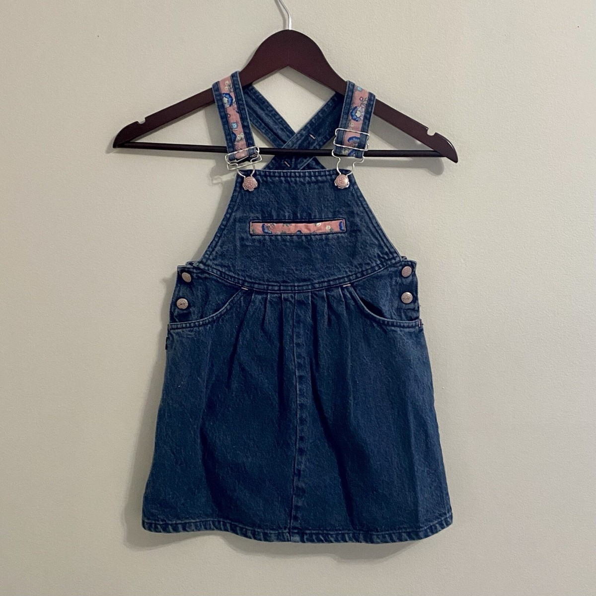 SALE♡vintage Levi's denim overall skirt Vintage Levi's Denim Jean Overall Skirt Jumper Girls 3T Pink