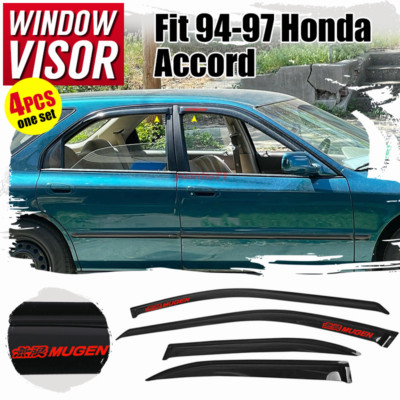 Fits 94-97 Honda Accord Sedan Window Visors Rain Sun Guard Shade Deflectors
