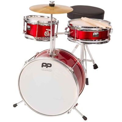 PP Drums Junior 3-teiliges Drum Kit ~ metallic rot