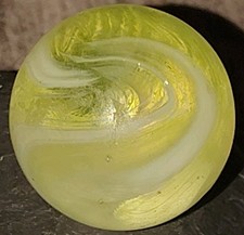 Vintage Akro Agate Electric Clear Uv Glow Slag Marble Rare Beautiful Listerine
