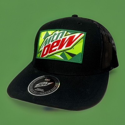Mountain Dew Premium Men's Snapback Trucker Hat Black Multi Color Lids Exclusive