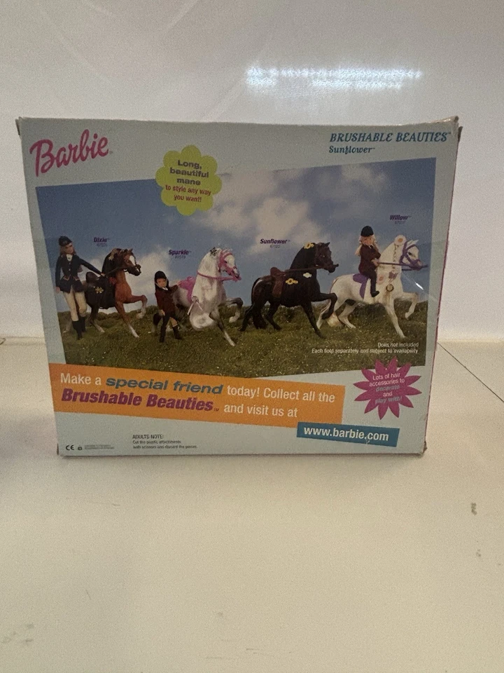 Barbie Caballo Cepillable Bellezas Girasol 1999 Vintage Marrón Negro Foto 3 de 4