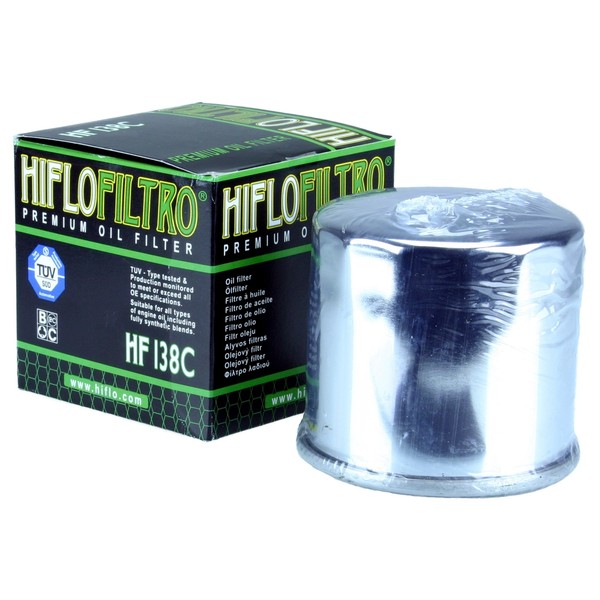 Suzuki Intruder M1500, 09-11 (Cu) ÖLfilter Hiflo Chrom Silber Chromfilter-image