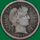 1901-O Barber Dime Very Good VG Coin #35715
