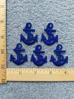 LOT OF 5 BLUE ANCHOR PATCHES  FREE SHIPPING