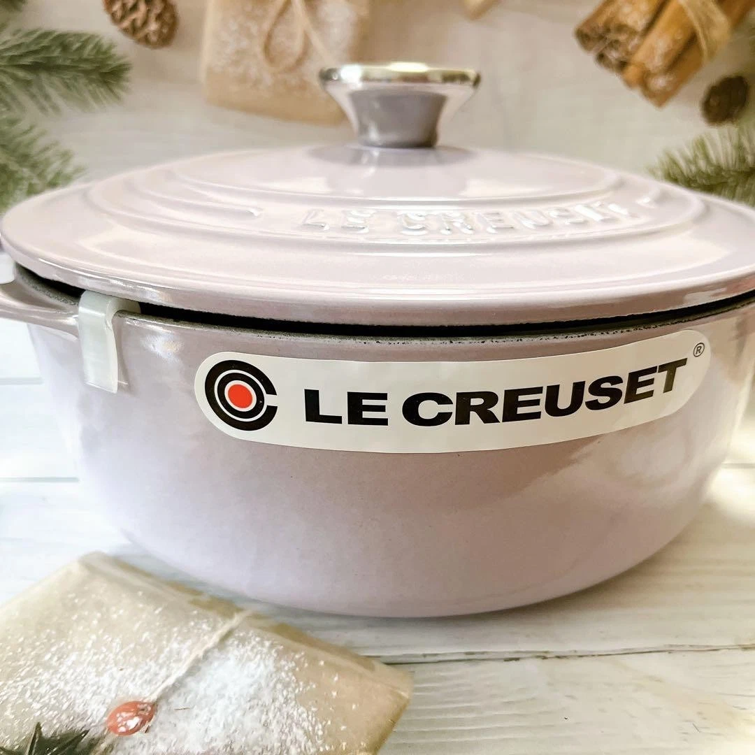Le Creuset cocotte ronde Bis 22cm Lavender Enamel Cast Iron Dutch oven With Box