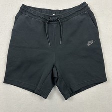 Nike Sportswear Shorts Men Large Black Solid Tech Fleece Drawstring Zip Pocket L