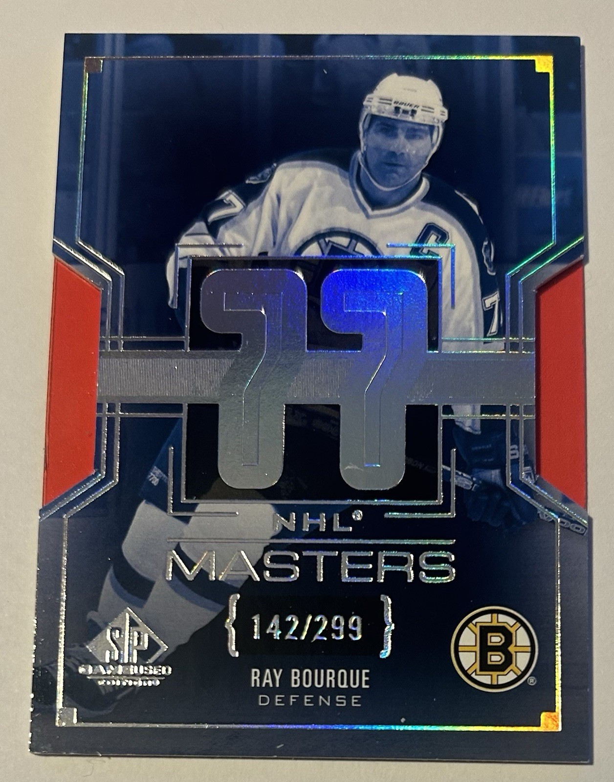 2025-26 SP Game Used Ray Bourque NHL Masters #’d 142/299