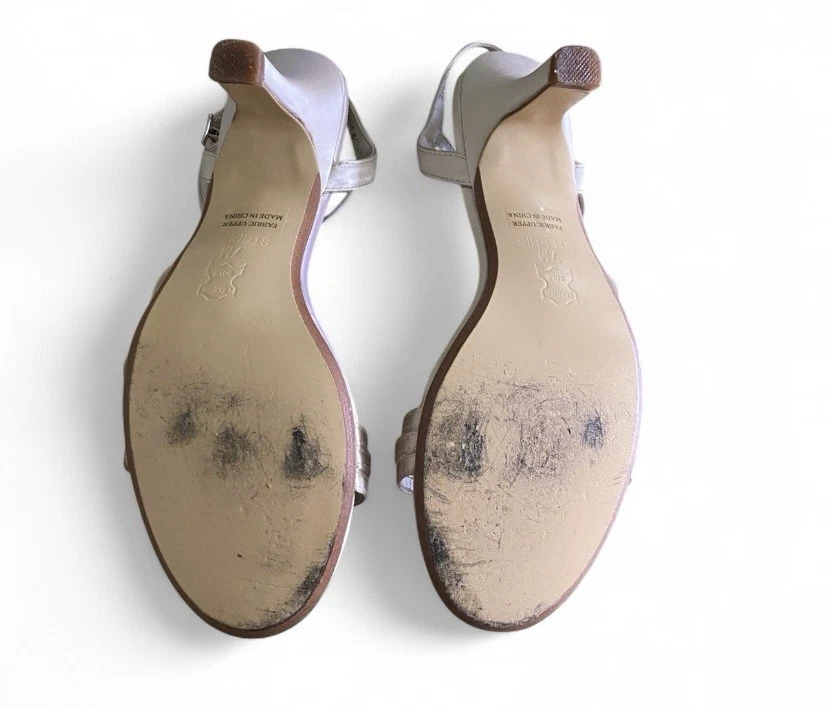 Tacones Michaelangelo Stephie plateados con tiras para mujer talla 7 Foto 4 de 4