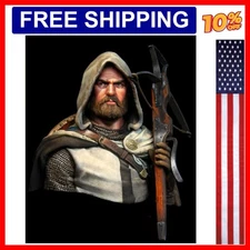 1/10 Scale Die-Cast Resin Bust Model Kit Teutonic Knight Statue Unassembled a...