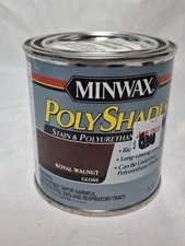 Minwax PolyShades Oil Based Wood Stain ROYAL WALNUT BROWN  1/2 Pint