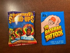 Unopened Sealed Vintage Baseball Stand-up And Tattoos