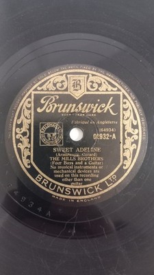 THE MILLS BROTHERS - sweet adeline / you'll tell me your dream i'll tell you 10''