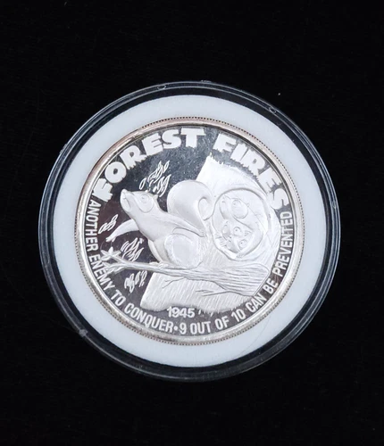 Smokey Bear 1 oz .999 Fine Silver Rounds Variety Design 1945