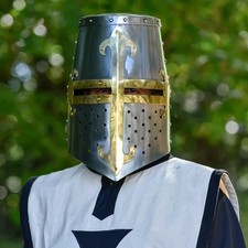 Medieval Crusader Knight Templar Armor Larp Great Gift Armour Steel Greek Helmet