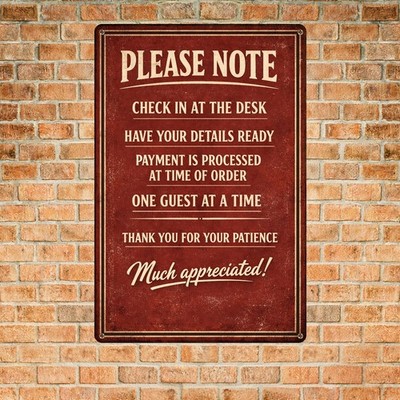 Funny Medical Copay Due Prior To Service Metal Tin Sign Office Wall Decor