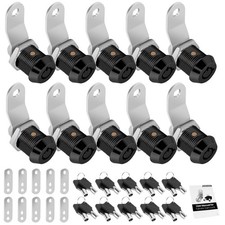 10 Pack RV Storage Locks with Keys - Black