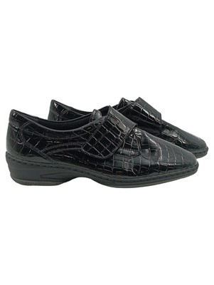 JENNY BY ARA Slipper Damen Gr. 39.5 Schwarz Kroko-Optik Klassisch Elegant