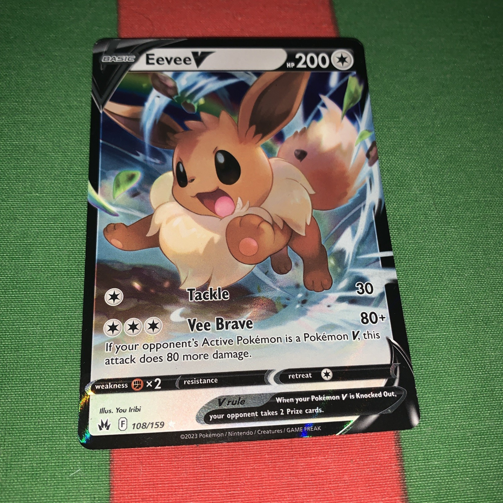 Eevee V 108/159 Crown Zenith NM Ultra Rare Pokemon Card