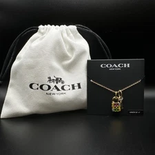 Coach Quilted Rainbow Padlock and Key Necklace | Giftable, New | Full Packaging