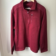 Eddie Bauer Men's Fleece Quarter Zip Pullover Sweater Red Size XXL