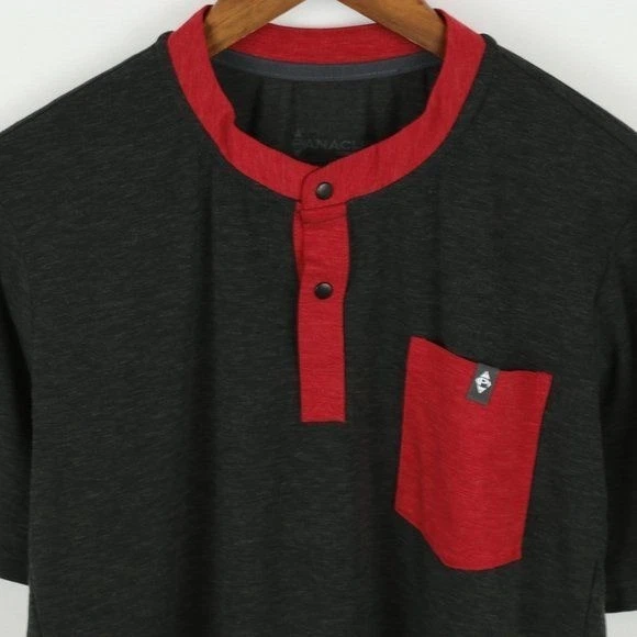 Camiseta deportiva de ciclismo Henley de manga corta gris roja pequeña Panache para hombre Foto 2 de 4