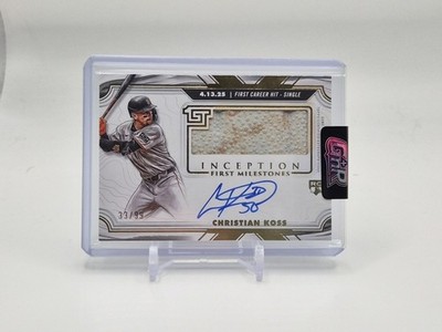 Christian Koss 2025 Inception First Milestones /99 SF Giants Base Relic RC AUTO