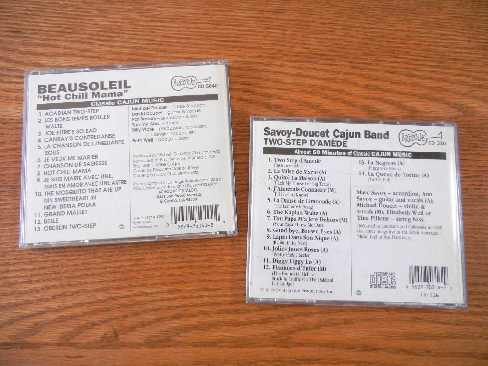 Cajun 2 CD Lot: BEAUSOLEIL Hot Chili Mama & SAVOY-DOUCET Two Step d'Amede