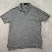 Polo Ralph Lauren Mens XL Gray Short Sleeve Classic Fit Polo Shirt Casual Preppy