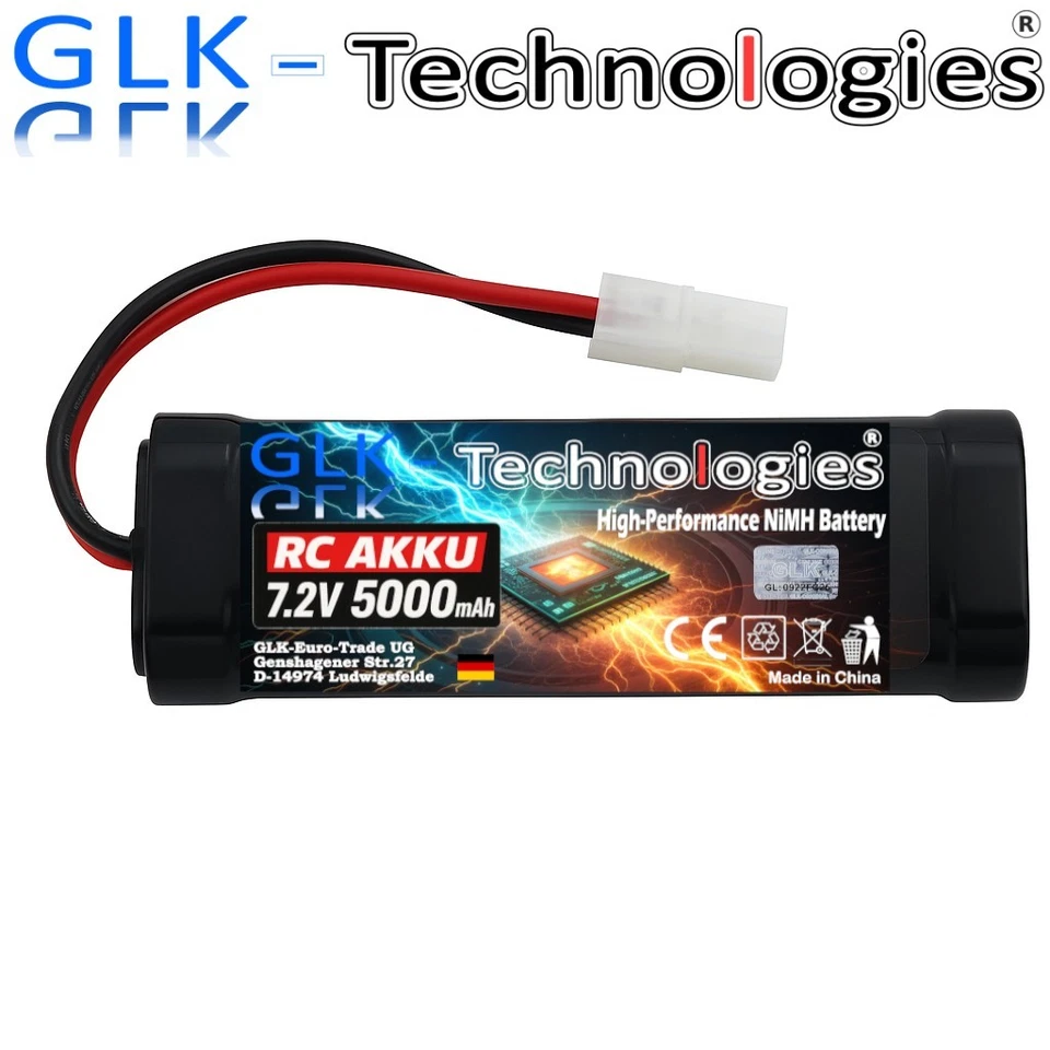 GLK 7,2V  Nimh Akku Batterie mit Tamiya für RC Auto LKW Boot Drohne PRO Qualität - Bild 1 von 4