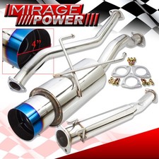 For 01-05 Honda Civic Ex 24dr 1.7l 3 Piping Cat Back 4.5 Burnt Tip Godsnow
