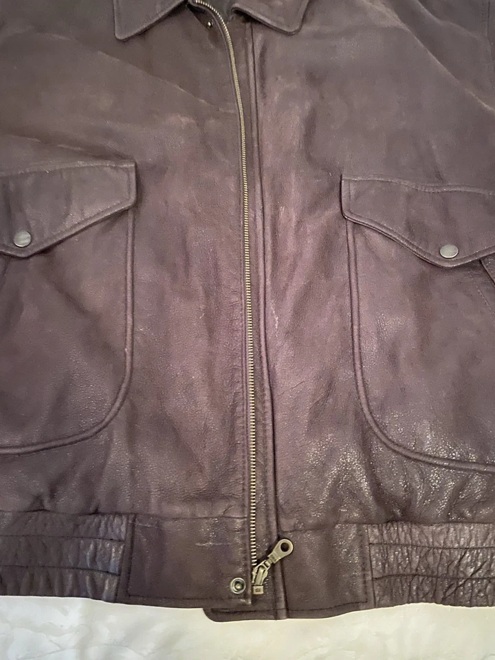 Vintage 90s St John's Bay Brown Zip Leather Jacket | Size Mens 3XL - Image 2 of 4