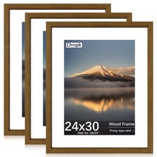 24X30 Poster Frame, Display Pictures 18X24 with Mat or 24X30 Without, Wall Ha...
