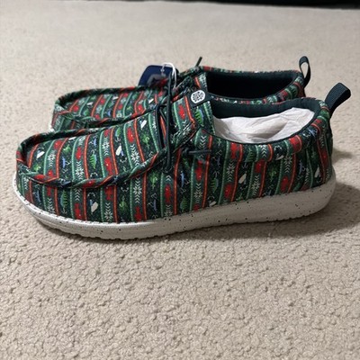 Hey Dude Mens Size 11 Wally Fishmas Sweater Shoes Loafers  display picture 1