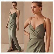 New Bhldn By Anthropologie 0 Freya Charmeuse Maxi Formal Bridesmaid Dress A25