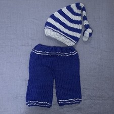 Baby boy knit crochet two pice photo prop