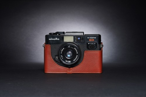 Genuine Real Leather Half Camera Case Bag Cover for Minolta Hi-Matic E SD - Picture 4 of 30