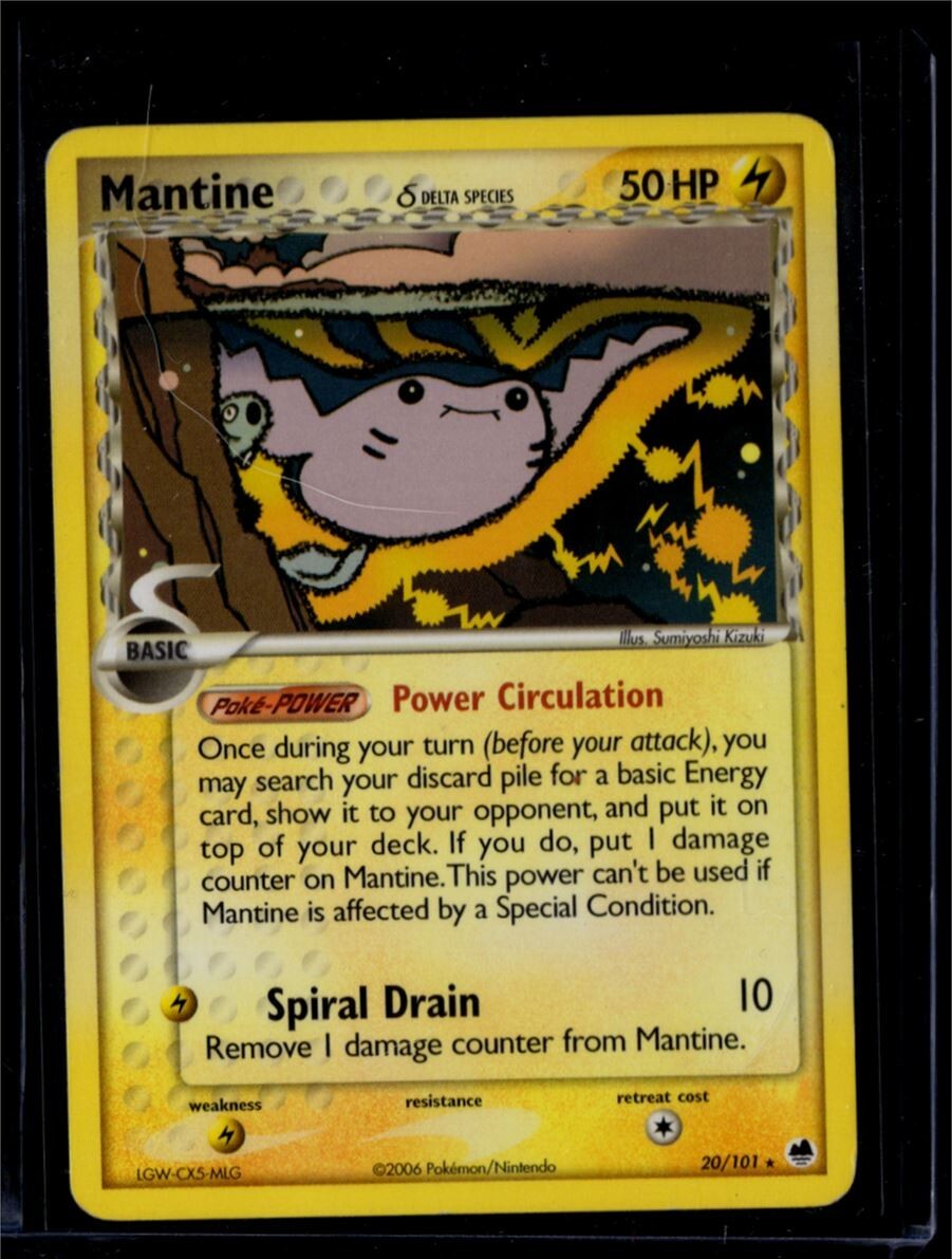 Pokemon Card Mantine 20/101 Regular Delta Species Dragon Frontiers NM