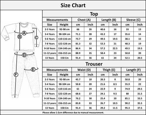 Kinder Spielzeit Druck Pyjama Kinder Schlafanzug Nachtwäsche Loungewear Alter 2-13 Jahre - Bild 11 von 11