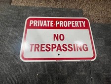 QTY 2 SmartSign 18x12in  Private Property No Trespassing" Aluminum 3M Laminated