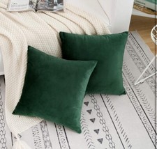 Luxury Velvet Cushion Cover Throw Pillow Cases Decor 18"  18'' green set of 2