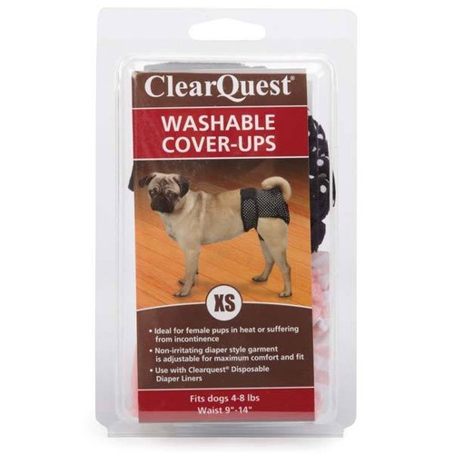 DOG DIAPERS - TWO Reusable & Washable Cover Up Garments Stripes & Polka Dots - Picture 8 of 12