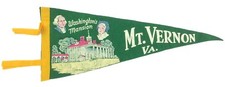 Vintage Souvenir Felt Pennant Mount Vernon Washington's Mansion Virginia 16.5"