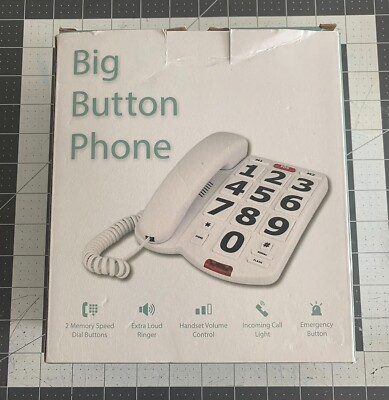 Big Button Phone For Seniors/ Disabled Hands Free Option Extra Loud Ringer