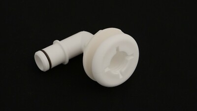 Flow-Rite MA-027-QLW 3/4'' Elbow Flanged Thru-hull, Qwik-Lok, White