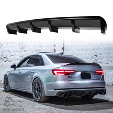 Rear Diffuser Shark Fins Bumper Lip Splitter Spoiler For Audi A3 A4 A5 A6 S3 S4
