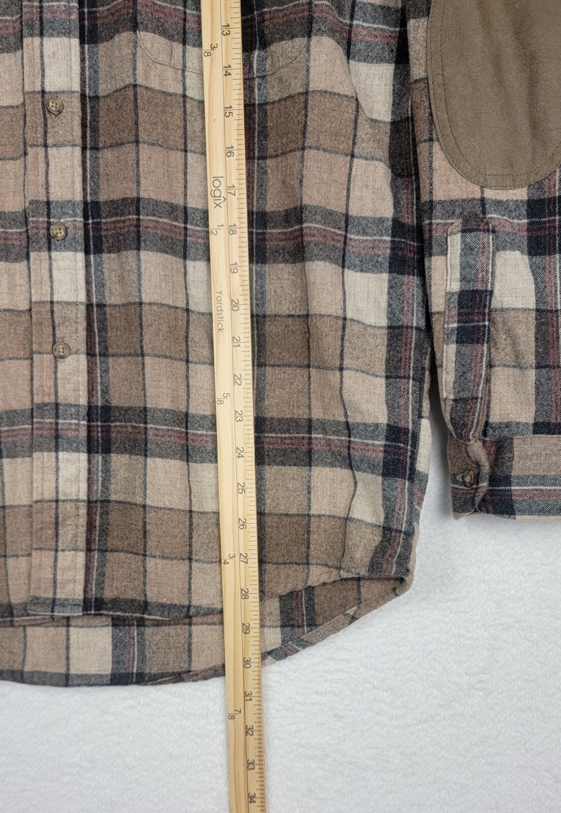 Pendleton Wool Plaid Elbow Patch Button Shirt Men… - image 6