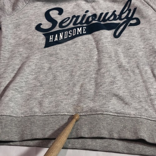 Carter's Hoodie Sweater Boys 5T Graphic Print "Seriously Handsome" Coastal Gray - Picture 7 of 12