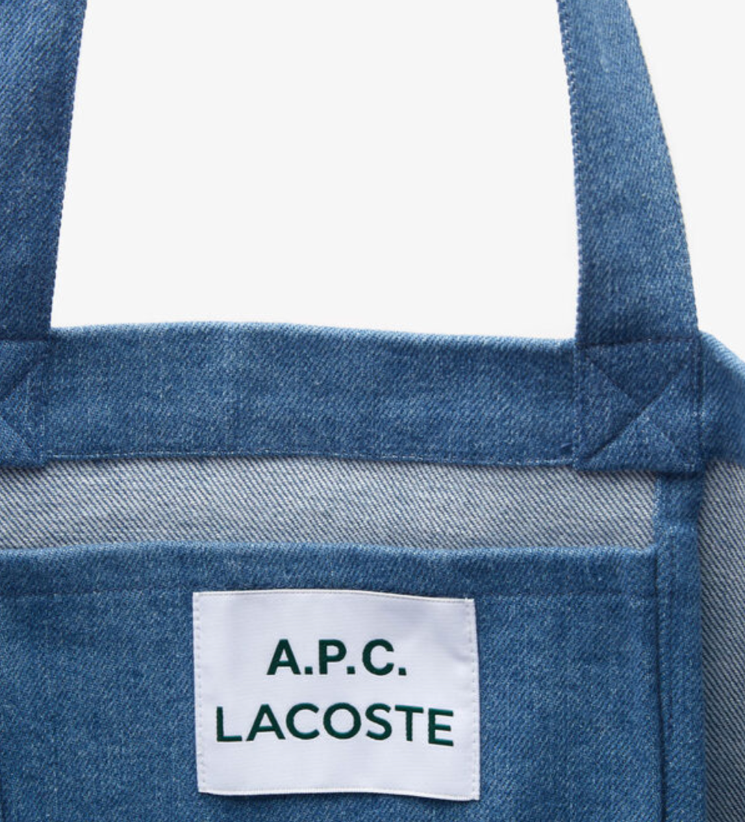 A.P.C X LACOSTE Japanese Denim Small Tote Bag RP8071-S4M Washed 