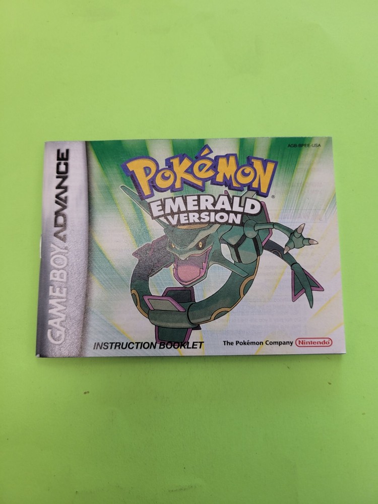 Pokemon Emerald Instruction Booklet Game Boy Advance Manual - No Game